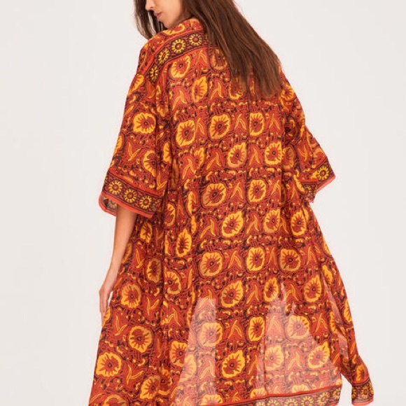 ba&sh Silk Robe Kimono with Sash French - Picture 4 of 7